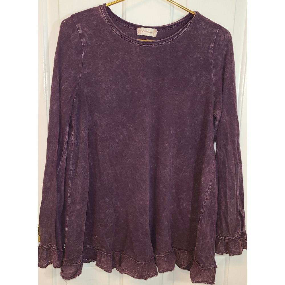 Altar'd State Purple Flared Waist and Sleeve Yoga, Lounge Relax Boho Top, Lg‎